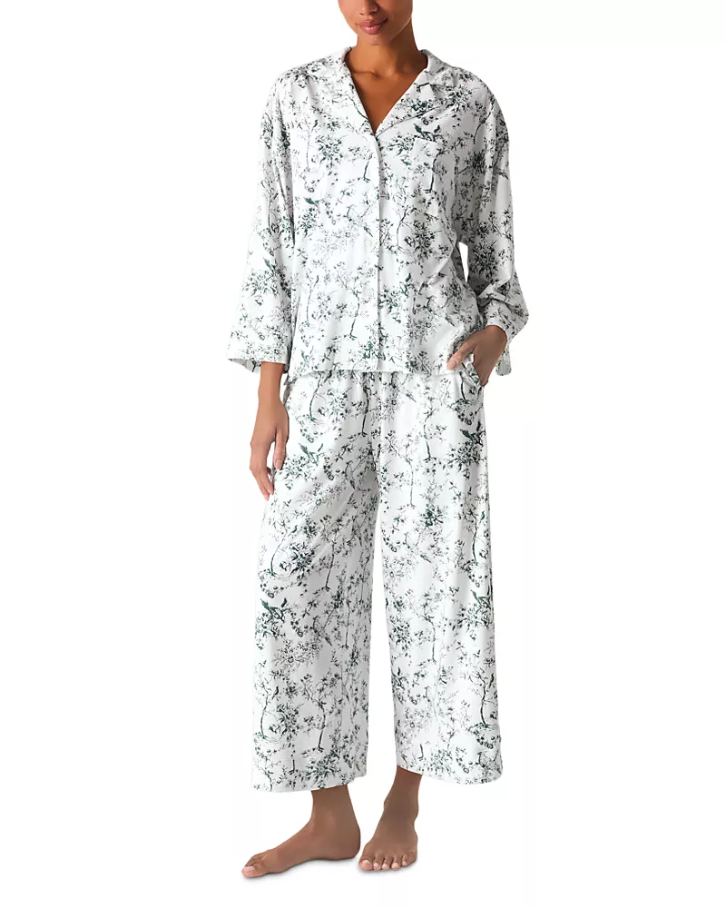 Petite Plume Pima Cotton Olivia Wide Leg Pajama Set