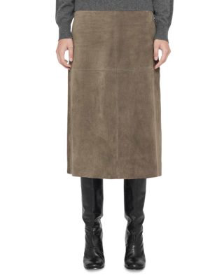 Allsaints Olivia Suede Midi Skirt
