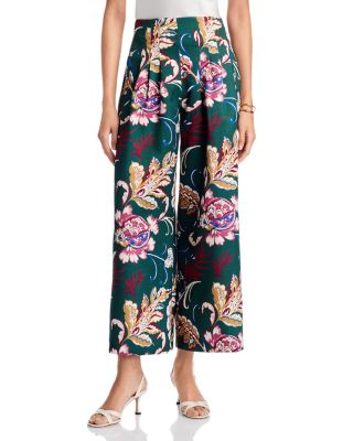 Gunner Damask Pleated Wide Leg Pants