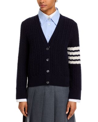 Anchor Intarsia Cable Stitch V Neck Cardigan