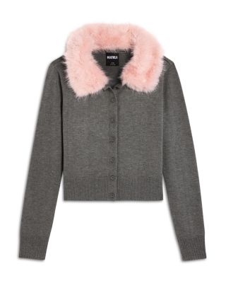 Girls' Ella Mae Faux Fur Collar Cardigan – Big Kid