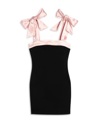 Girls' Dress with Satin Tie Shoulders - Big Kid
