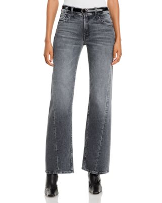 Mother The Bookie Cotton Stretch Mid Rise Bootcut Jeans in Rock Hard