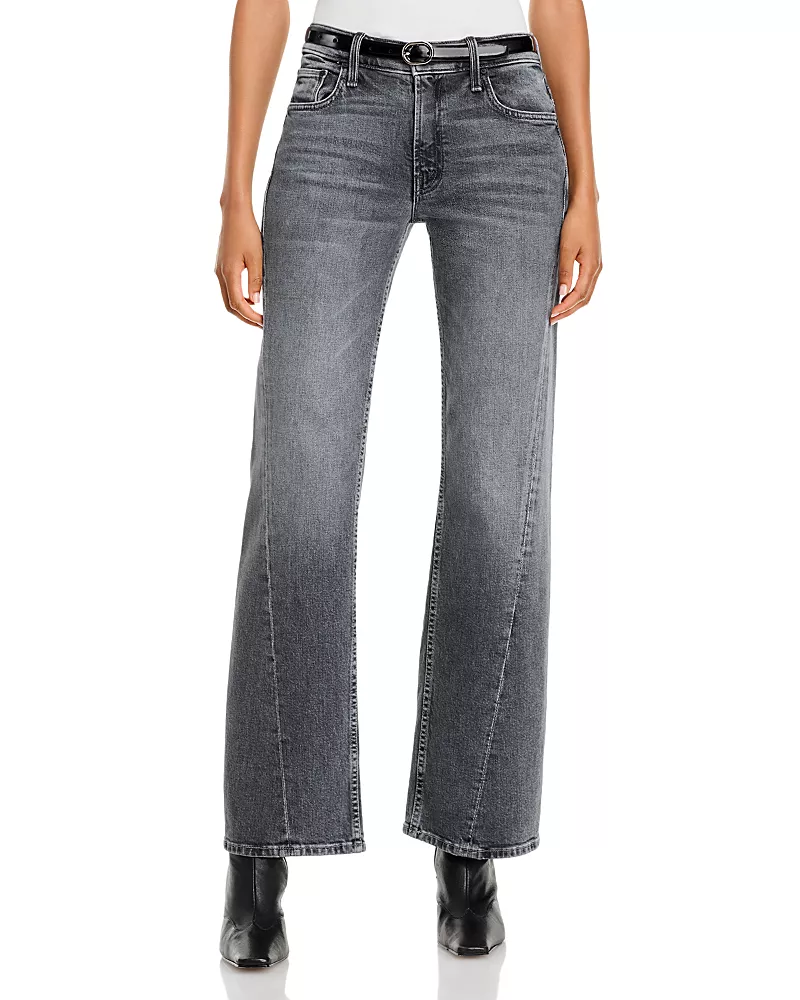 Mother The Bookie Cotton Stretch Mid Rise Bootcut Jeans in Rock Hard