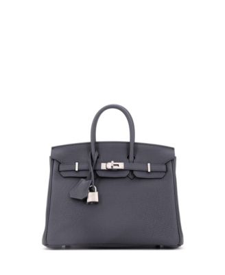Birkin 25 Handbag Grey Togo with Palladium Hardware