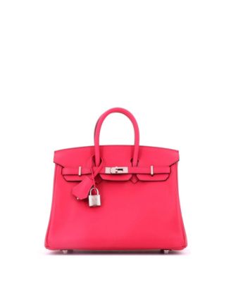 Birkin 25 Handbag Pink Swift with Palladium Hardware