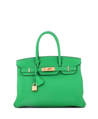 Birkin 30 Handbag Green Togo with Gold Hardware