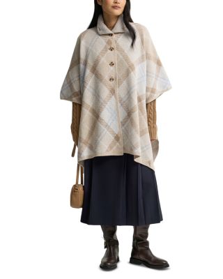 Etta Plaid Wool Knitted Cape