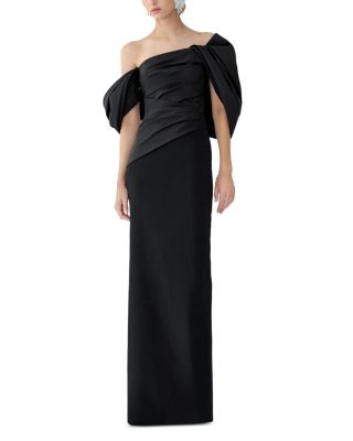 Carolina Herrera Off-the-Shoulder Draped Silk Gown