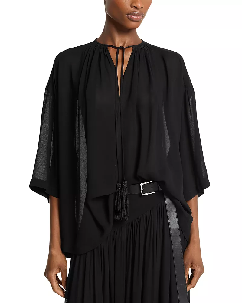 Michael Kors Collection Crepe Georgette Poet Blouse