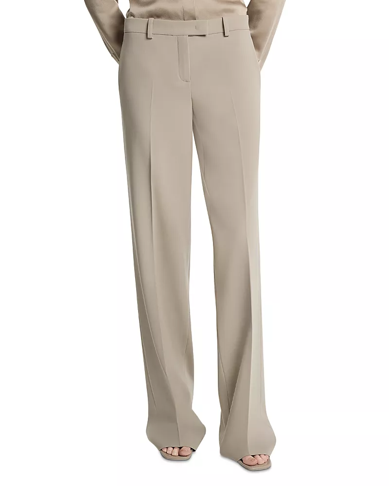 Michael Kors Collection Camilla Wool Blend Low Rise Pants