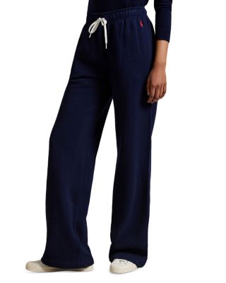 Drawstring Fleece Wide Leg Sweatpants