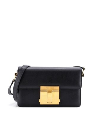  Medium T Clasp Flap Shoulder Bag Leather