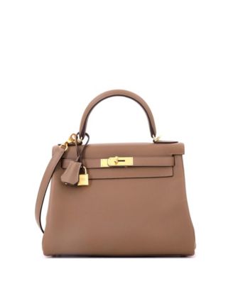 Kelly 28 Handbag Verso Evercolor with Gold Hardware