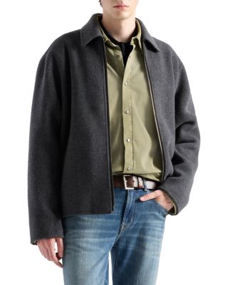 Relaxed Fit Wool Blend Blouson Jacket