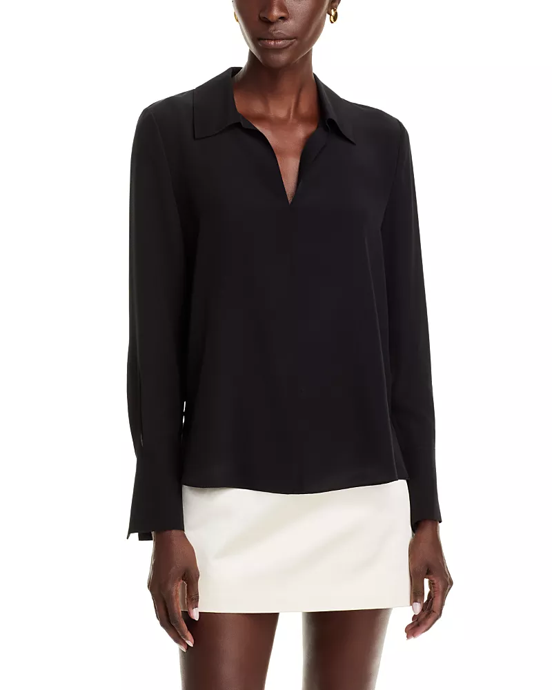 Kobi Halperin Aliza Silk Collared Long Sleeve Blouse