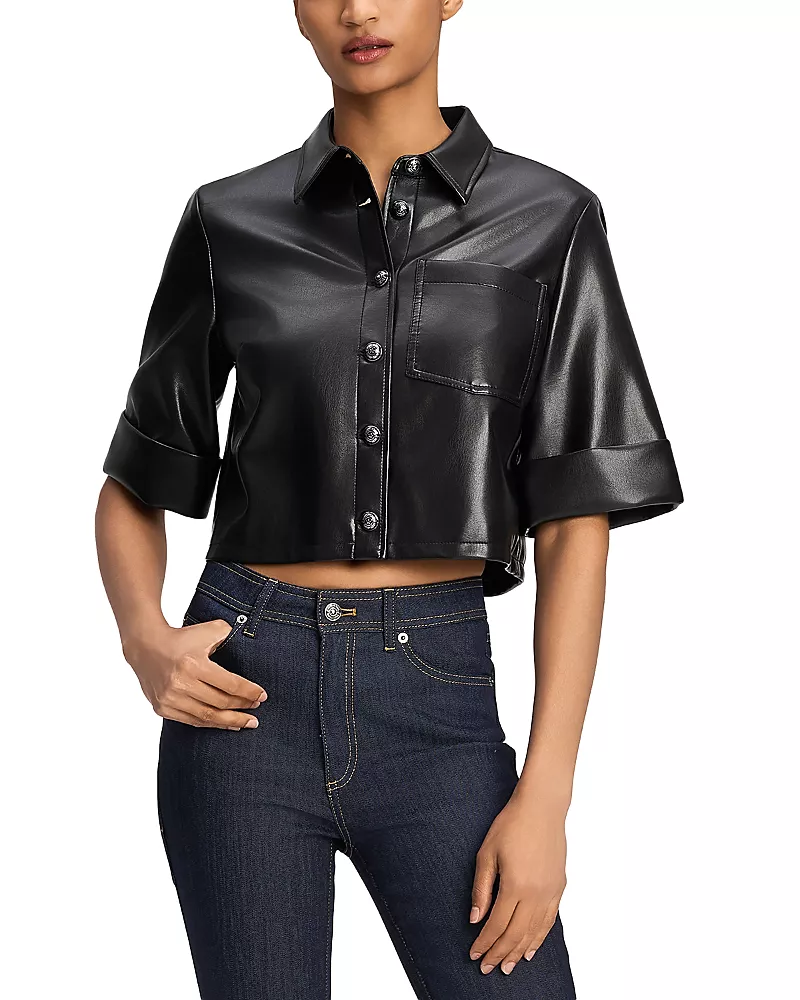 Cinq a Sept Aiden Faux Leather Top
