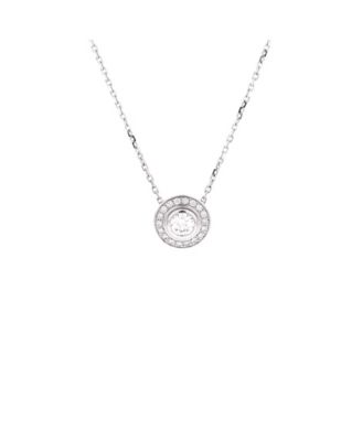 Pre-Owned Cartier 0.18-0.29CT Cartier D'Amour Pendant Necklace 18K White Gold with Pave Diamonds, 14.75