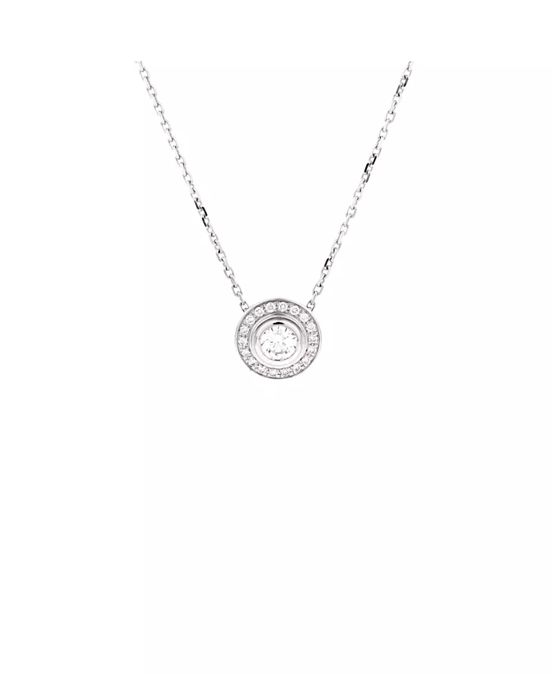 Pre-Owned Cartier 0.18-0.29CT Cartier D'Amour Pendant Necklace 18K White Gold with Pave Diamonds, 14.75