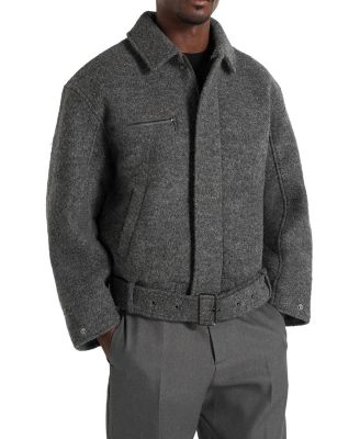 Ezra Unisex Wool Belted Bomber Jacket