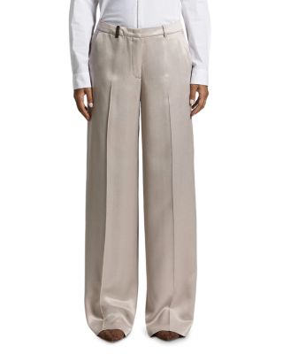 Peserico Flowy Washed Effect Wide Leg Trousers