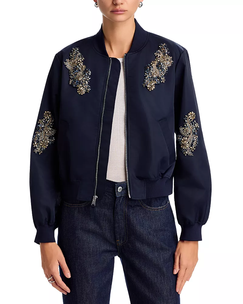 Cinq a Sept Crystal Garden Talulla Bomber Jacket