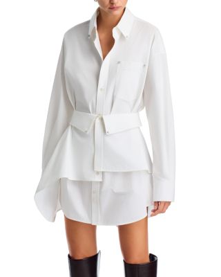 Cotton Poplin Mini Shirt Dress