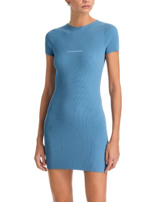 Ribbed Logo Bodycon Dress