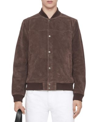 Stafford Relaxed Fit Suede Bomber Jacket