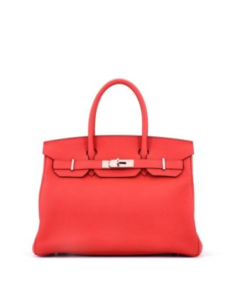 Pre-Owned HERMES Birkin 30 Handbag Red Togo with Palladium Hardware