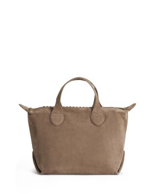 Pittsford Scalloped Trim Suede Crossbody Bag