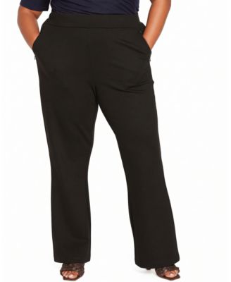 Women's Plus Pull On Bootcut Ponte Pants