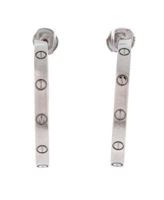  Large Love Hoop Earrings 18K White Gold