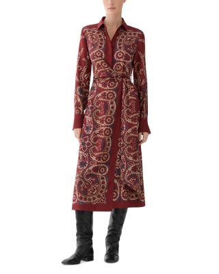 Long Sleeve Asymmetrical Wrap Midi Dress