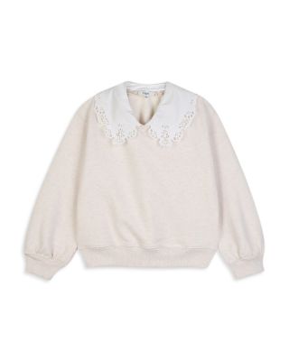 Girls' Embroidered Lace Collar Sweatshirt – Big Kid
