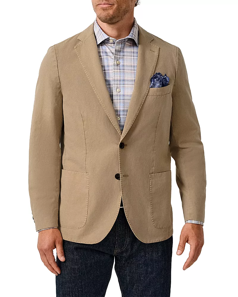 David Donahue Jackson Cotton Blend Khaki Soft Coat