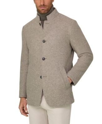Boggi Milano Wool Cashmere Blend Melange Peacoat