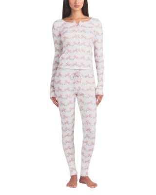 Logo Plush Pointelle Henley & Legging Sleep Set