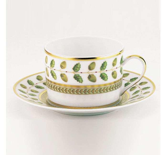 Shop Bernardaud Constance Tea Cup In Green/gold