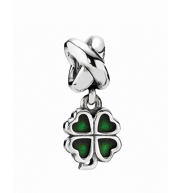 Pandora Dangle Charm - Sterling Silver & Green Enamel Four-Leaf Clover,  Moments Collection