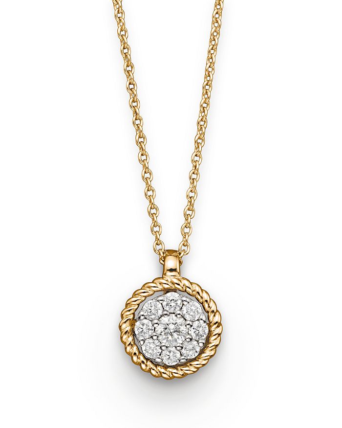Bloomingdale's Diamond Cluster Pendant In 14k Yellow Gold,.20 Ct.tw. - 100% Exclusive In White/gold