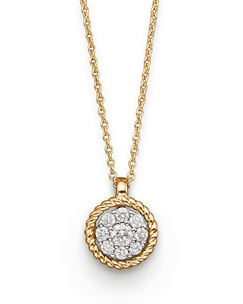 Diamond Cluster Pendant in 14K Yellow Gold, .20 ct. tw.