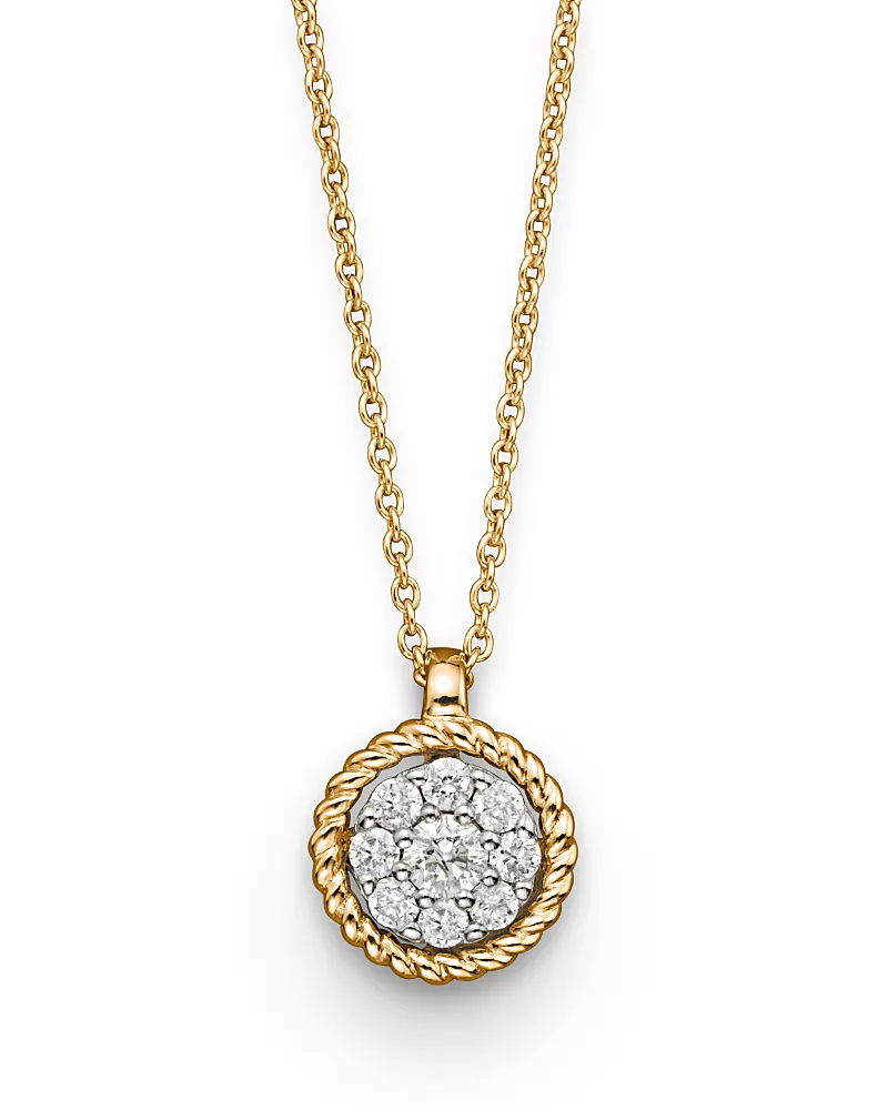 Diamond Cluster Pendant in 14K Yellow Gold, .20 ct. tw.