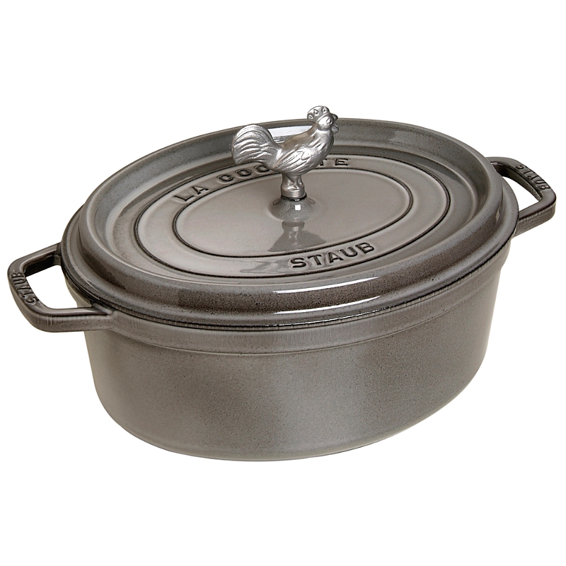 Staub Coq Au Vin 5.75-quart Enameled Cast Iron Cocotte In Graphite Gray
