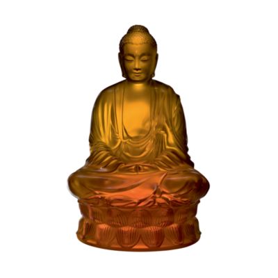 Lalique - Small Buddha Figure, Amber