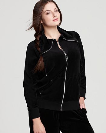 MICHAEL Michael Kors Plus Size Zip Front Velour Jacket | Bloomingdale's