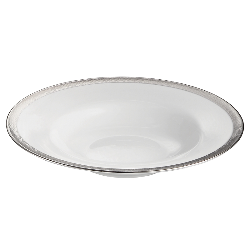 Michael Aram Silversmith Rimmed Bowl In White And Platinum