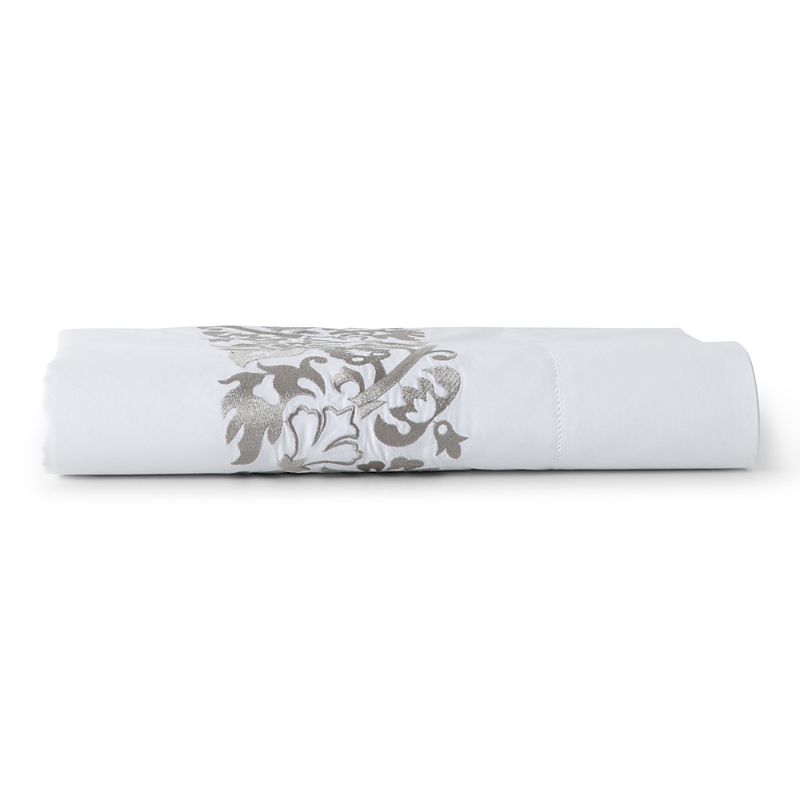 Sferra Saxon Flat Sheet, Full/queen In Gray