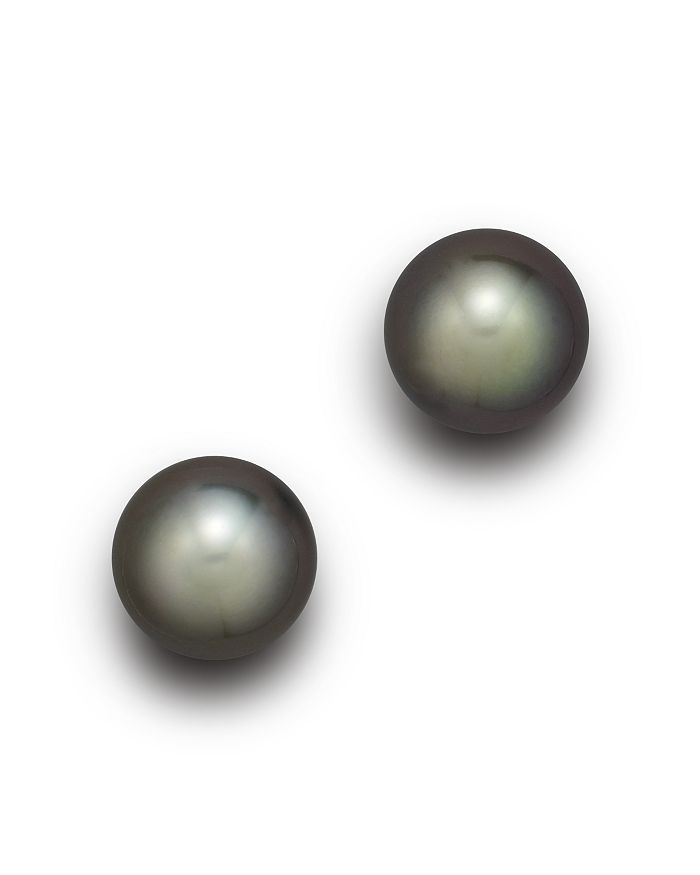 Tara Pearls 18k White Gold Tahitian Cultured Pearl Stud Earrings, 11-12mm In Black