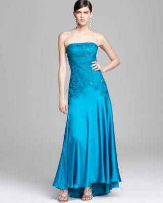 sachin and babi light blue dress Sue Wong Gown - Strapless Beaded Bodice